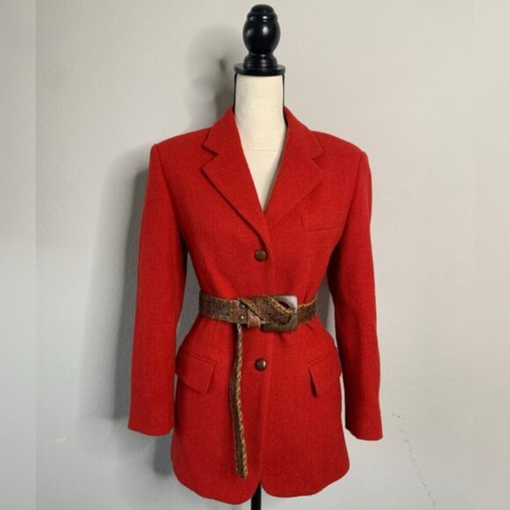 Valentini Red Wool Vintage Single Breasted Blazer - Picture 14 of 15